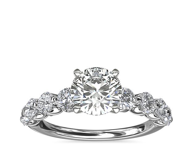 Floating Diamond Engagement Ring in 14k White Gold (7/8 ct.tw.)