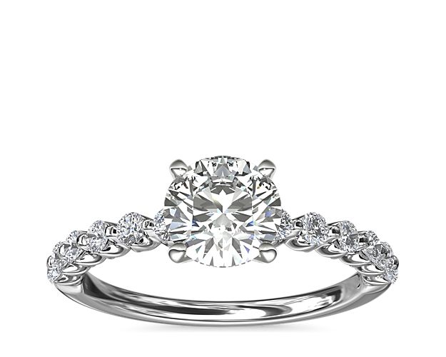 Floating Diamond Engagement Ring in 14k White Gold (1/4 ct.tw.)