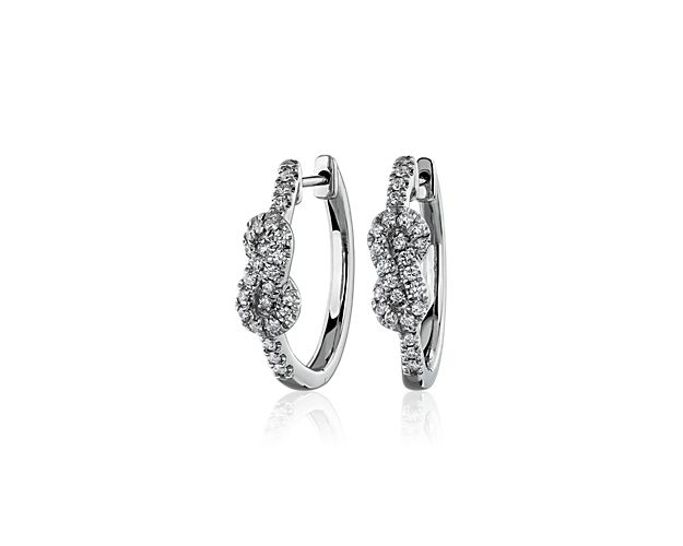 Knot Hoop Earring in 14kt White Gold (1/3 ct. tw.)