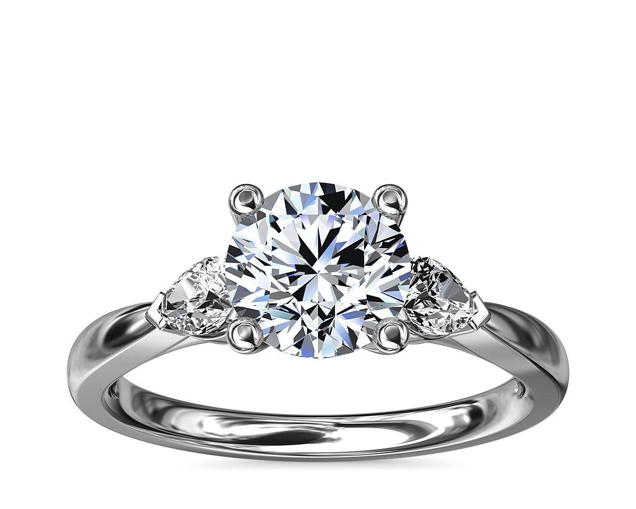 Hidden Halo Three Stone Diamond Engagement Ring #106101 - Seattle Bellevue  | Joseph Jewelry