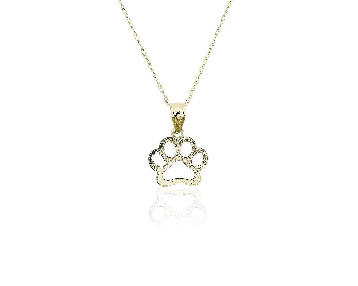 Buy JeweliliJewelili 10kt Gold Dog Paw Pendant Necklace, 18