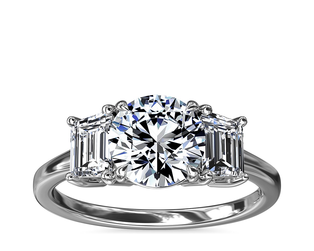 Platinum 3 Stone Princess Cut Diamond Engagement Ring – Exeter Jewelers