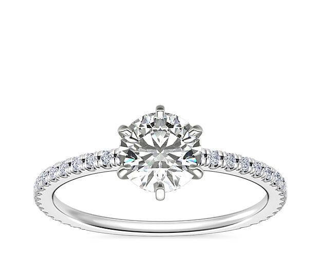 Eternal Riviera Diamond Engagement Ring in Platinum (1/6 ct. tw.)