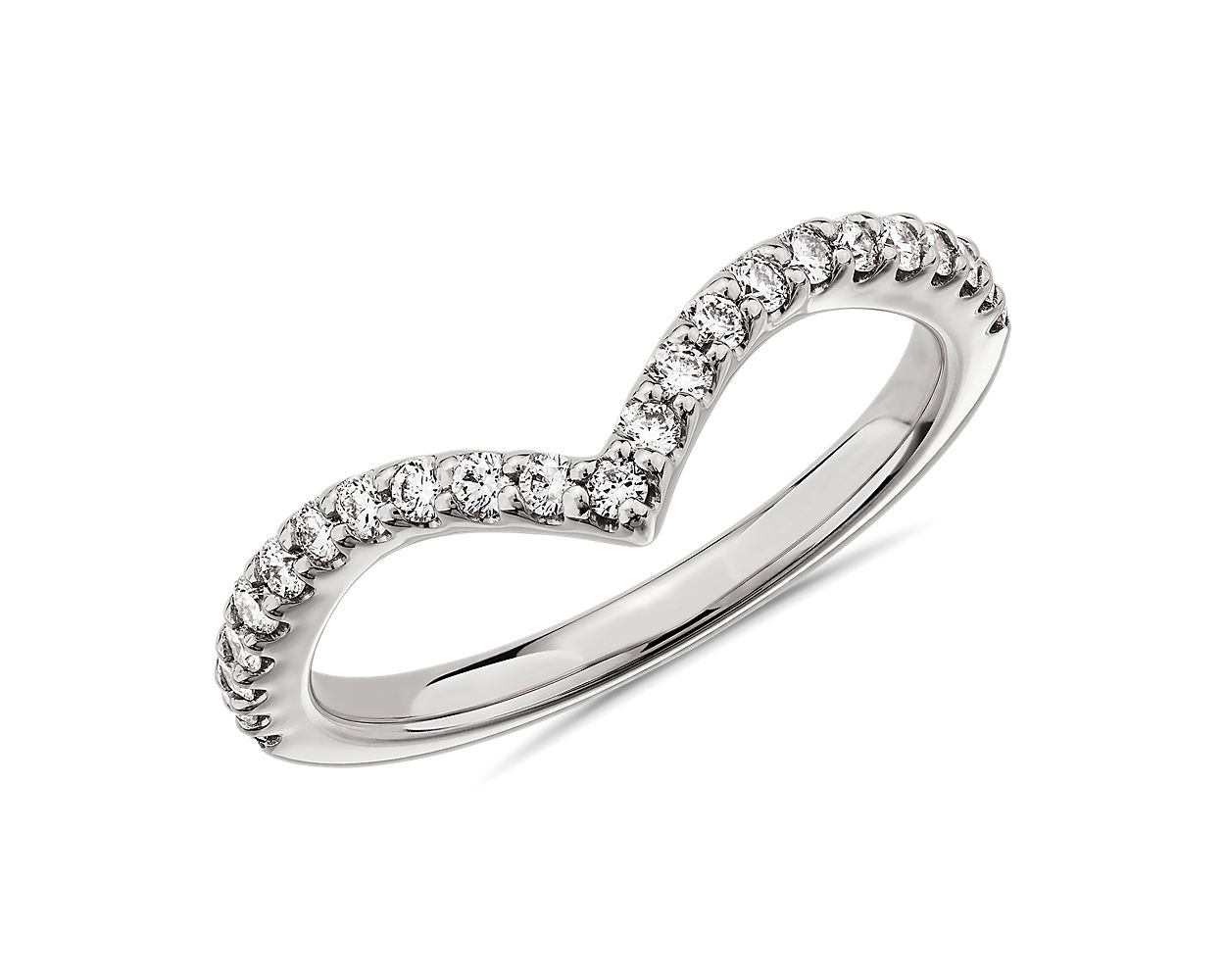 Contemporary V-Shaped Diamond Ring in Platinum (1/3 ct. tw.)