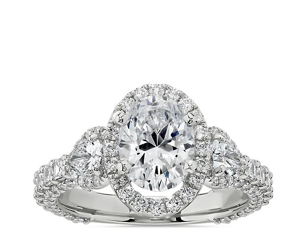 Bella Vaughan for Blue Nile Catarina Oval Diamond Engagement Ring in Platinum (1 3/4 ct. tw.)