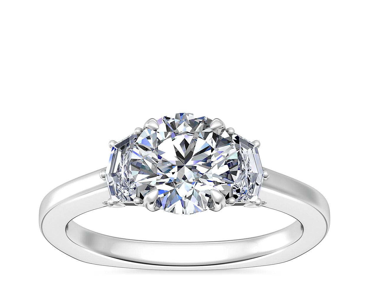 Bella Vaughan Cadillac Three Stone Engagement Ring in Platinum (1/3 ct ...