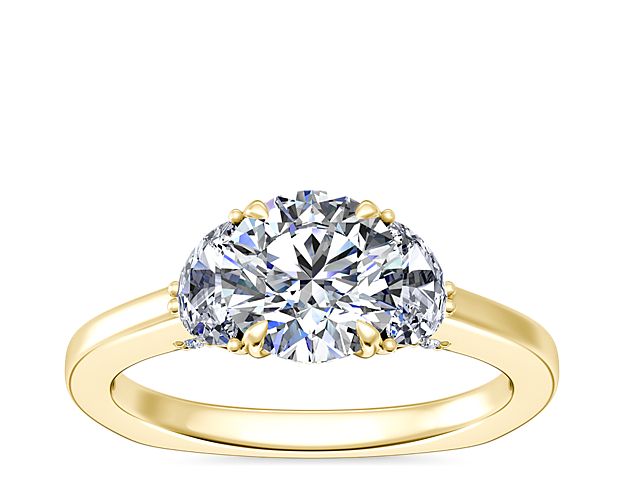Bella Vaughan Moon Three Stone Engagement Ring in 18k Yellow Gold (1/3 ct. tw.)