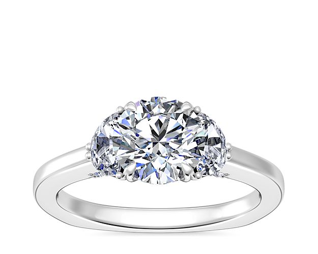 Bella Vaughan Moon Three Stone Engagement Ring in Platinum (1/3 ct. tw.)