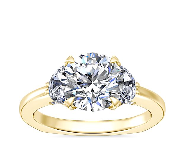 Bella Vaughan Moon Three Stone Engagement Ring in 18k Yellow Gold (3/8 ct. tw.)