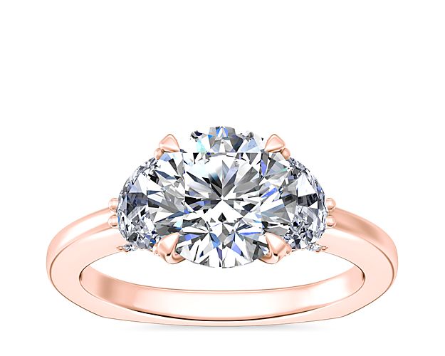 Bella Vaughan Moon Three Stone Engagement Ring in 18k Rose Gold (3/8 ct. tw.)