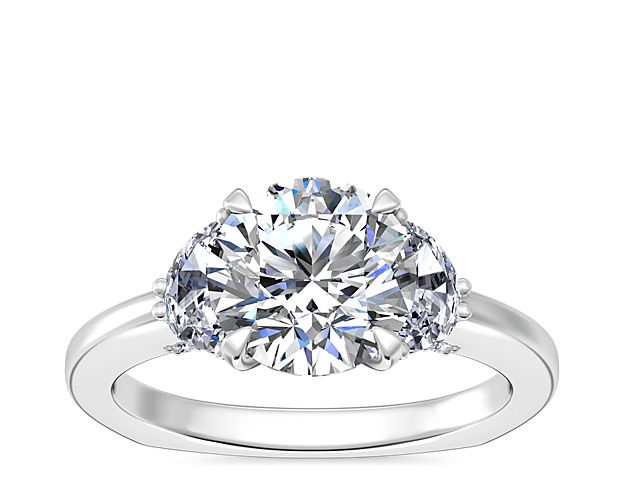 Bella Vaughan Moon Three Stone Engagement Ring in Platinum (3/8 ct. tw.)