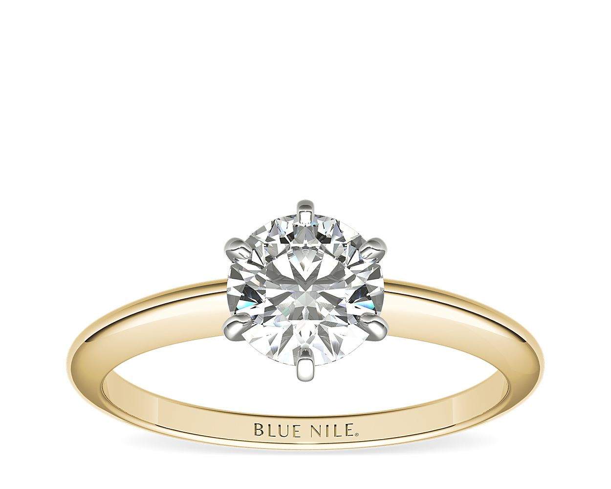 Yellow gold ring on sale with platinum prongs