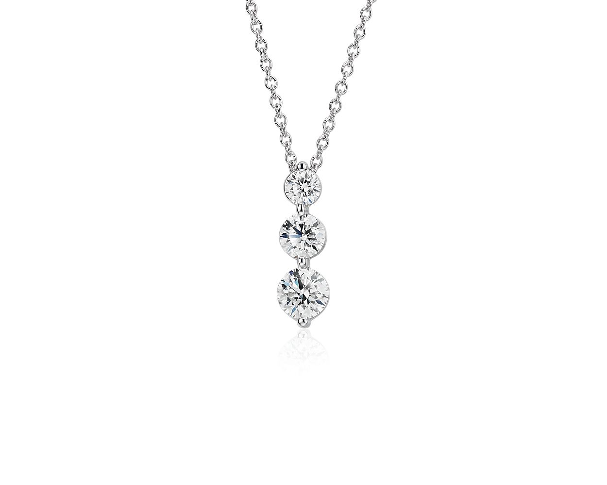 Amazon.com: 1 Carat TW Three Stone Diamond Pendant in 14K White Gold :  SZUL: Clothing, Shoes & Jewelry