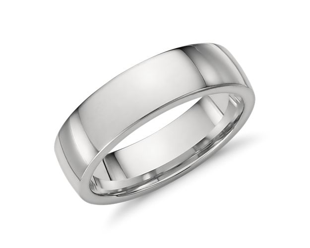Low Dome Comfort Fit Wedding Ring in Platinum (6mm)