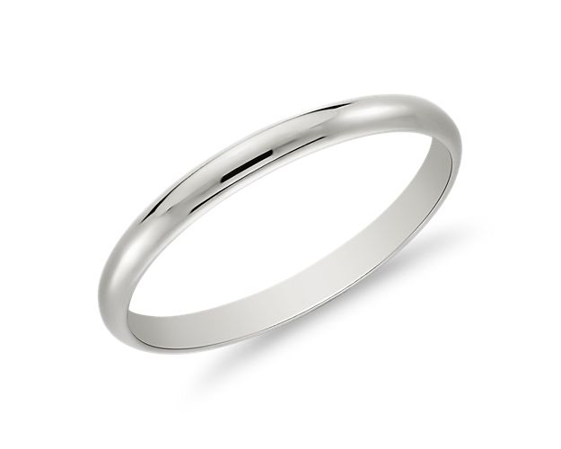 Classic Wedding Ring in 18k White Gold (2mm)