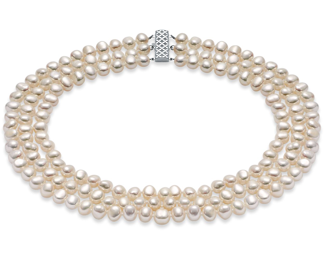 Classic Freshwater Pearl Triple-Strand Necklace - Elizabeth | Akuna Pearls