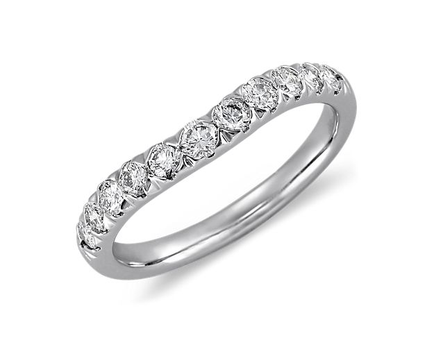Curved Pavé Diamond Ring in Platinum (1/2 ct. tw.)
