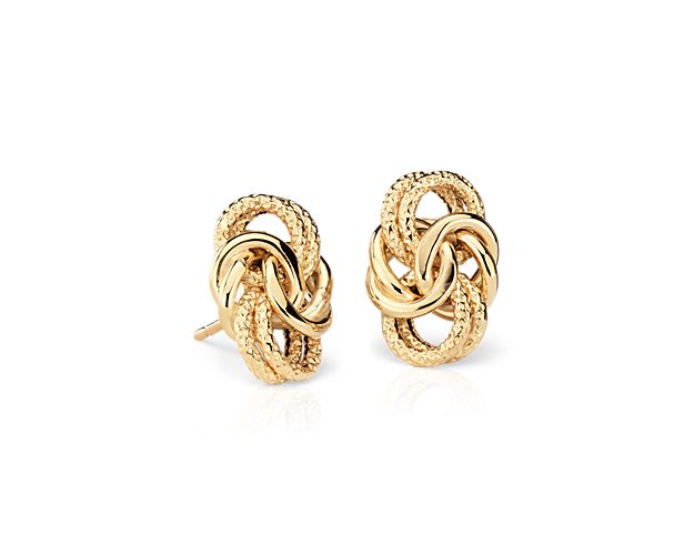 Byzantine Love Knot Earrings In 18k Italian Yellow Gold