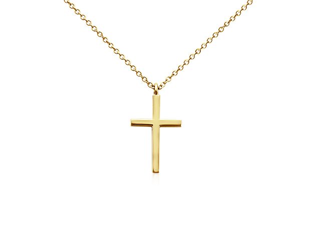 The simple styling of this petite cross pendant makes it infinitely wearable. Designed to inspire, and crafted in glowing 14k yellow gold, the cross is suspended from a classic matching cable chain.