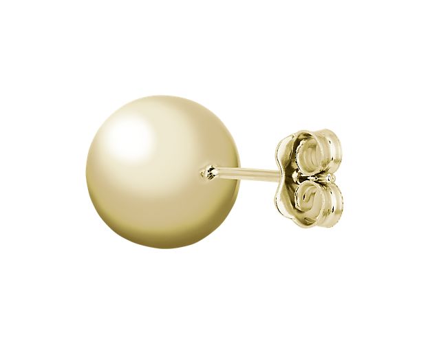 Simple 14K Yellow Gold Ball Post Stud Earrings – Small 6mm, Classic Style