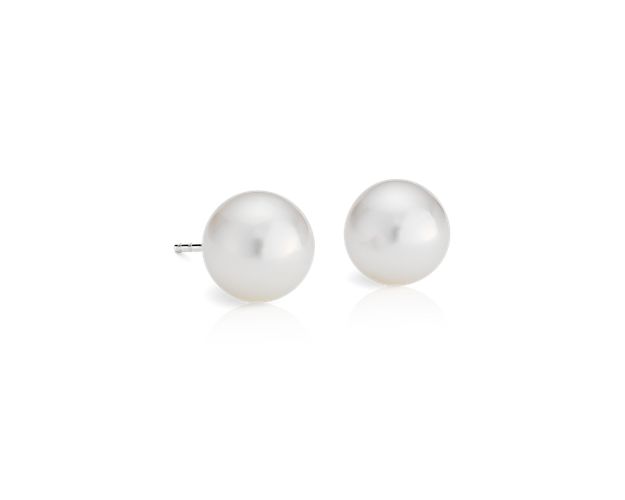 When it comes to opulent classics, these South Sea Cultured pearl stud earrings are a must-have. Luminous round white South Sea pearls are set on 18k white gold posts with secure push back closures. These pearl stud earrings are a versatile, wearable style, perfect for every day.
