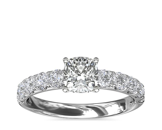 Riviera Pavé Diamond Engagement Ring in 14k White Gold (5/8 ct. tw.)