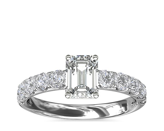 Riviera Pavé Diamond Engagement Ring in 14k White Gold (5/8 ct. tw.)