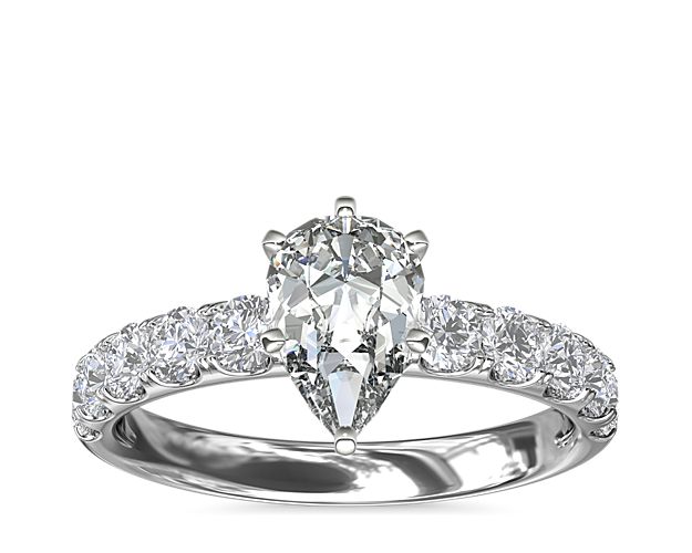 Riviera Pavé Diamond Engagement Ring in 14k White Gold (5/8 ct. tw.)