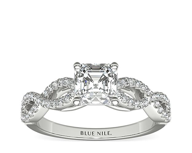 Infinity Twist Micropavé Diamond Engagement Ring in 14k White Gold (0.25 ct. tw.)