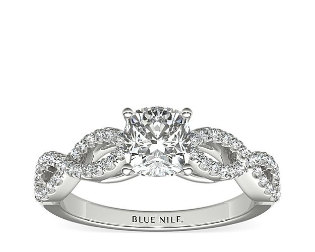 Infinity Twist Micropavé Diamond Engagement Ring in 14k White Gold (0.25 ct. tw.)