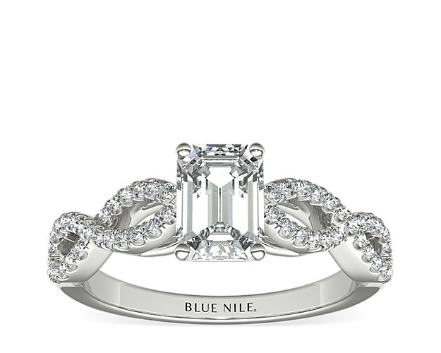 Infinity Twist Micropavé Diamond Engagement Ring in 14k White Gold (0.25 ct. tw.)