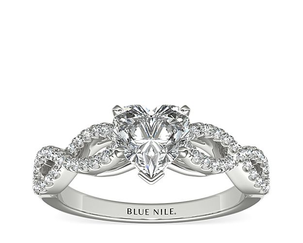Infinity Twist Micropavé Diamond Engagement Ring in 14k White Gold (0.25 ct. tw.)