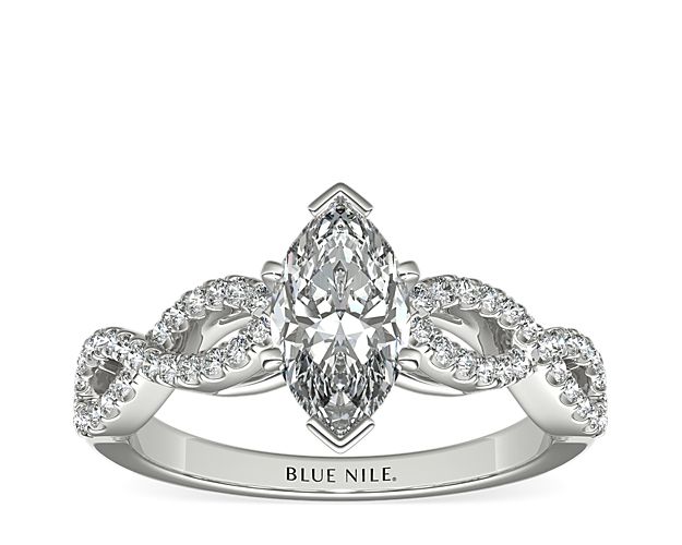 Infinity Twist Micropavé Diamond Engagement Ring in 14k White Gold (0.25 ct. tw.)
