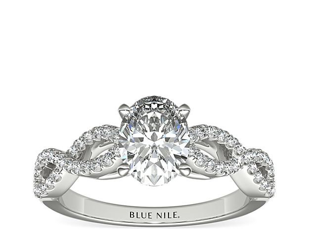 Infinity Twist Micropavé Diamond Engagement Ring in 14k White Gold (0.25 ct. tw.)