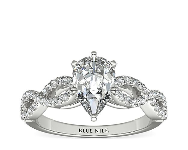 Infinity Twist Micropavé Diamond Engagement Ring in 14k White Gold (0.25 ct. tw.)