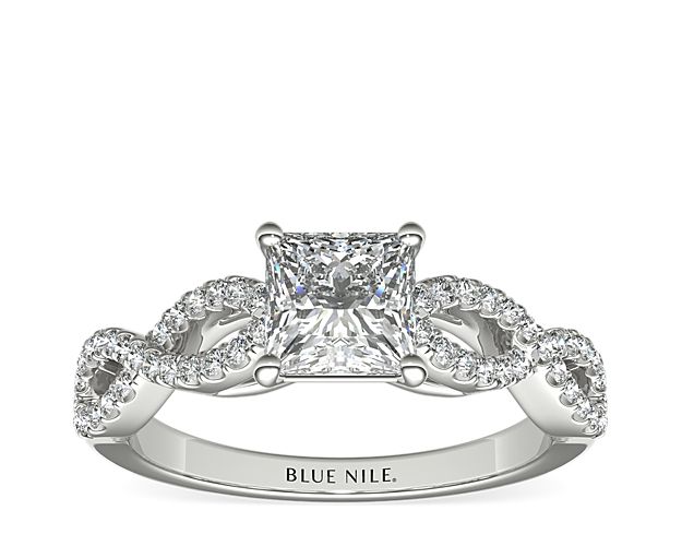 Infinity Twist Micropavé Diamond Engagement Ring in 14k White Gold (0.25 ct. tw.)