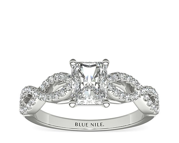 Infinity Twist Micropavé Diamond Engagement Ring in 14k White Gold (0.25 ct. tw.)