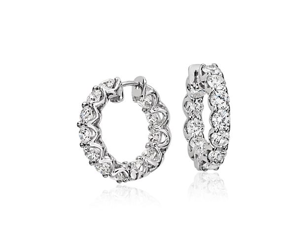 Classic Round Ruby & Diamond Half Hoop Earrings & Half Eternity Ring S |  Gemondo
