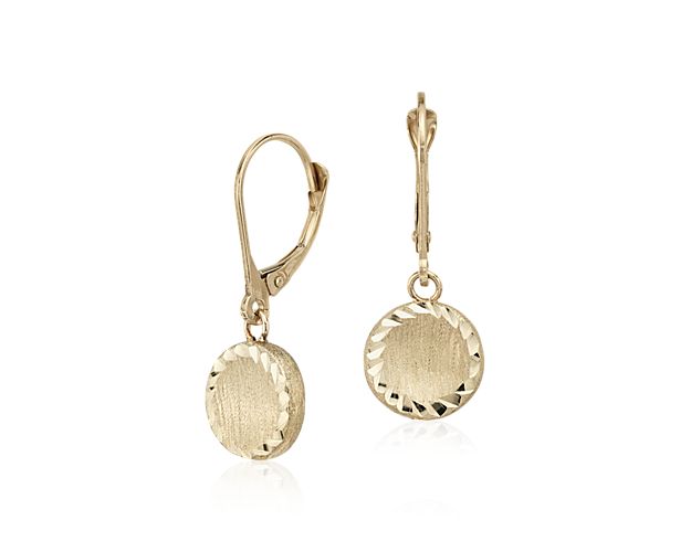 Add a modern touch to your look with these satin-finished drop earrings, crafted from 14k gold tubing for a lightweight feel. These earrings are completed by a secure leverback closure.