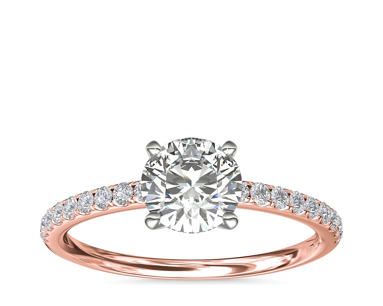 Rose gold and on sale platinum engagement rings