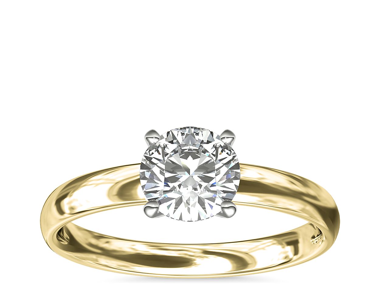 Classic Comfort Fit Solitaire Engagement Ring in 18k Yellow Gold (2.5mm)