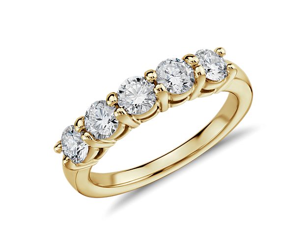 Eternal Five Stone Diamond Ring in 14k Yellow Gold (1 ct. tw.)