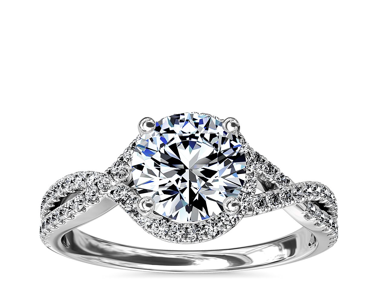 Star Halo Diamond Engagement Ring