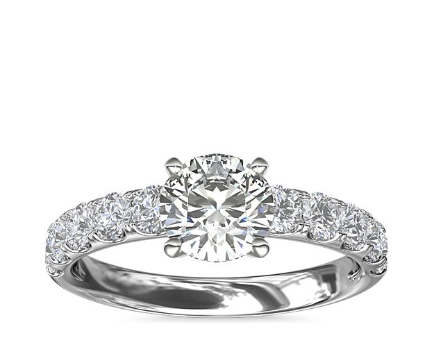 Riviera Pavé Diamond Engagement Ring in Platinum (5/8 ct. tw.)