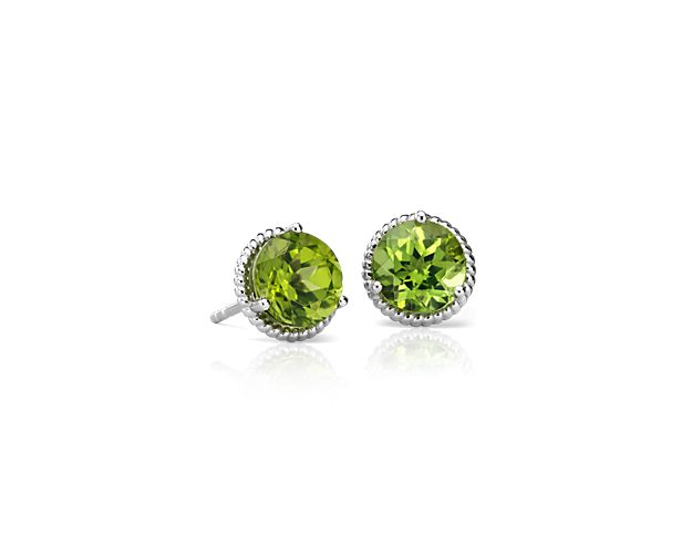 Show off a classic with these peridot gemstone earrings, framed in sterling silver and finished off with elegant rope detailing.