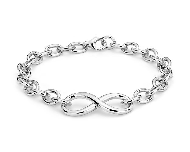 Have an eternal look and endless style with this elegant bracelet, crafted with sterling silver.