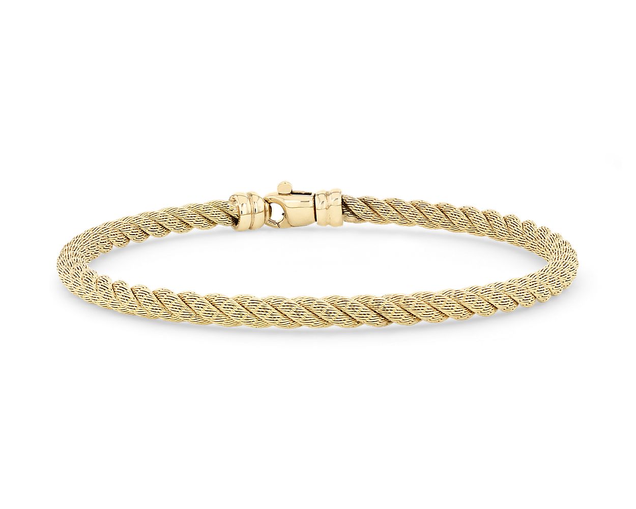 Stainless Steel Twisted Rope Bracelet in Gold  Arvaco