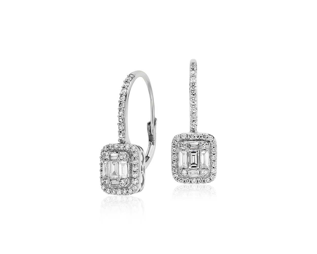 Channel Set Mixed Diamond Drop Earrings – Unique Diamonds