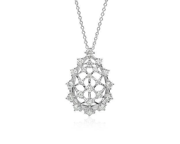 Elevate your style with the elegance of this diamond pendant from the Blue Nile Studio Galaxy collection, framed in 18k white gold.