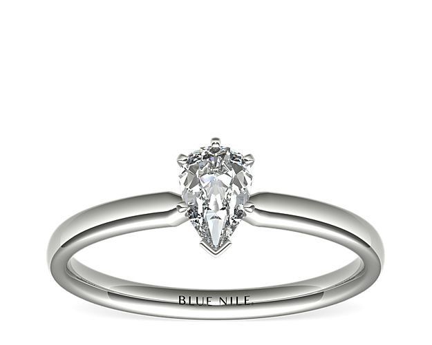 Beautifully classic, this solitaire engagement ring is crafted in 14k white gold with a six-prong design to highlight your center diamond.